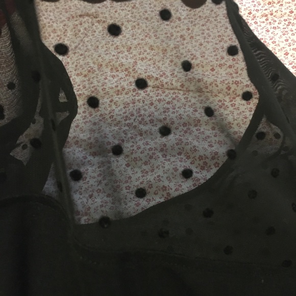 Black tshirt with sheer polka dots - Picture 2 of 2